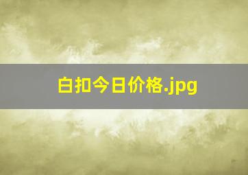 白扣今日价格