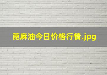 蓖麻油今日价格行情