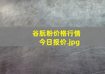 谷朊粉价格行情今日报价