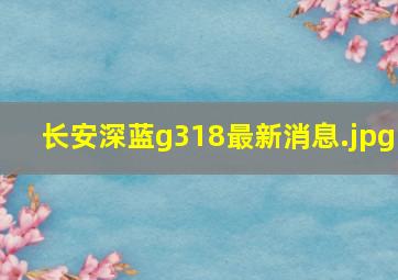 长安深蓝g318最新消息