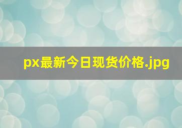 px最新今日现货价格